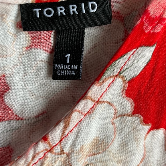 Torrid Blood Orange Floral Tank Top - Picture 2 of 4